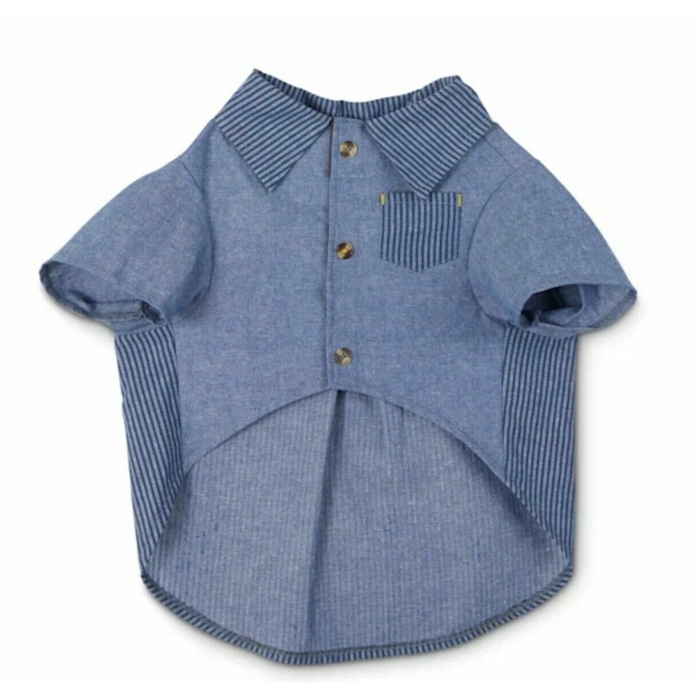 (NWOT) Bond & Co Maritime Nautical Blue Stripe Dog Shirt Medium Pet Apparel